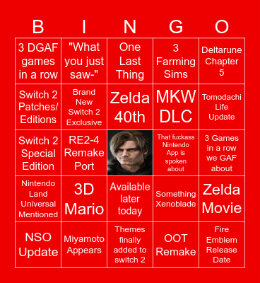 Nintendo Direct 09/06/26 Bingo Card