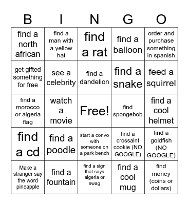 dz x m******* bingo Card