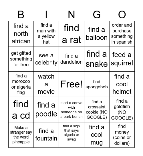 dz x m******* bingo Card