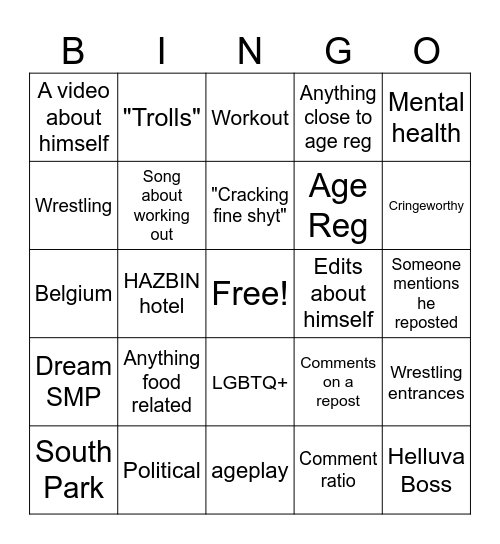 Nova Online Bingo Card