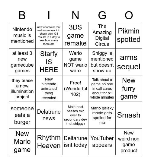 Direct Bingo Card