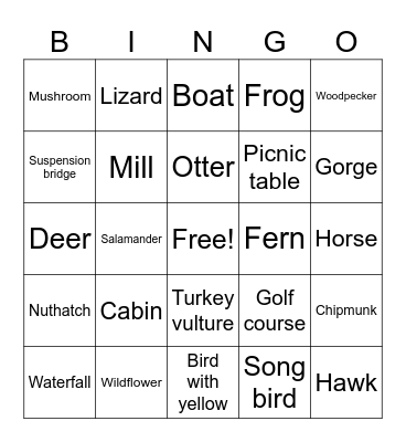 Roaring Fork and Fall Creek Falls Bingo Card