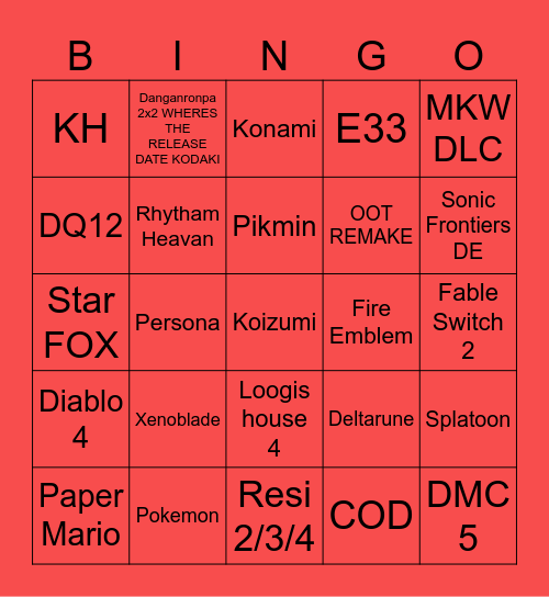 JUNE DIRECT Bingo Card