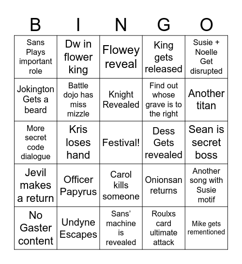 DeltaBingo Card