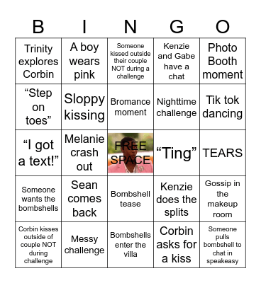 Love Island Bingo Card