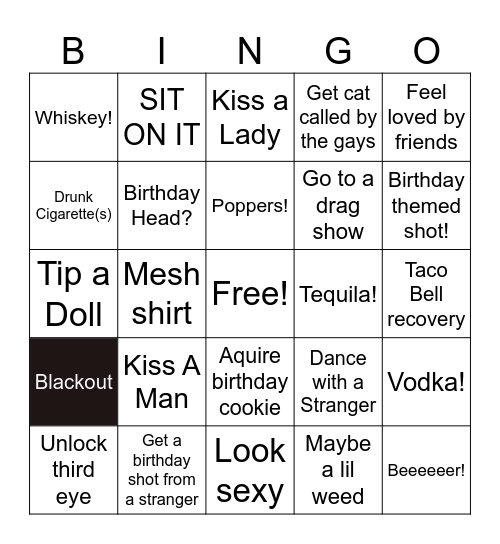 Sawyer 21 Bingo Card