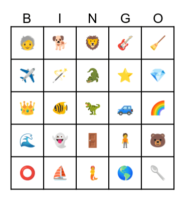 Disney/Pixar Image BINGO Card
