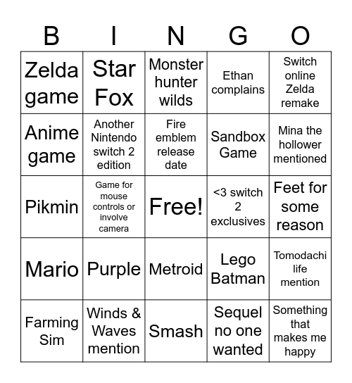 Bingo, that exists Bingo Card