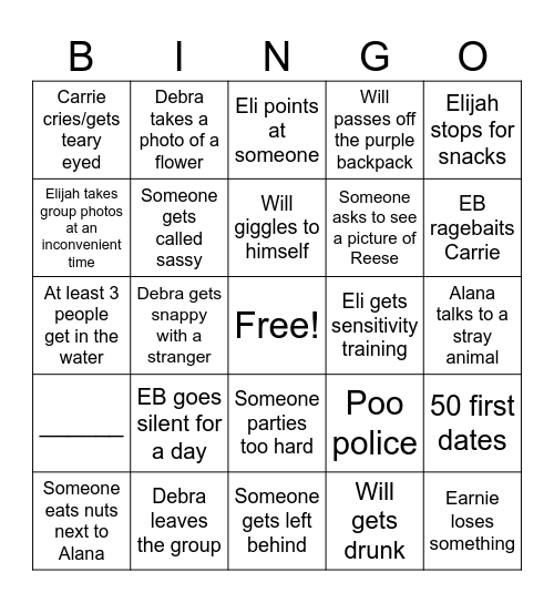 Hawaii 2026 Bingo Card