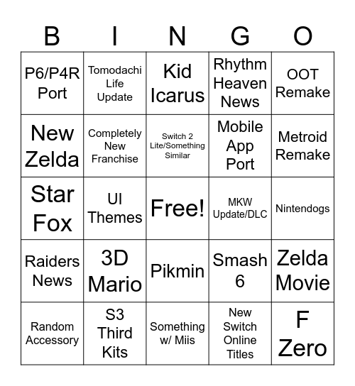 First Direct in 9 Months Bingo Card