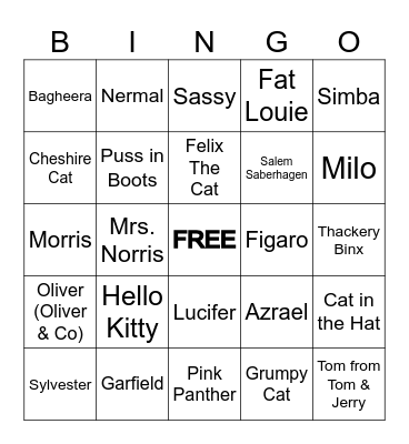 CAT BINGO Card