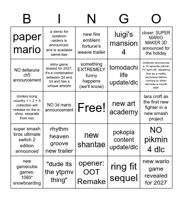 SMILEYSHIRT'S JUNE 2026 DIRECT BINGO Card