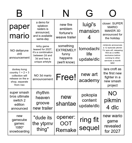 SMILEYSHIRT'S JUNE 2026 DIRECT BINGO Card