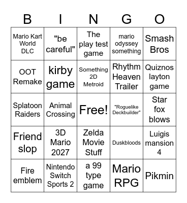 June Direct Bingo Card