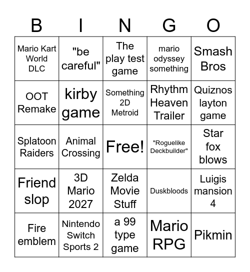 June Direct Bingo Card