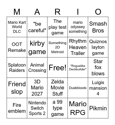 June Direct Bingo Card