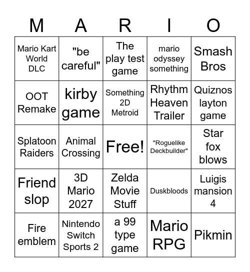 June Direct Bingo Card