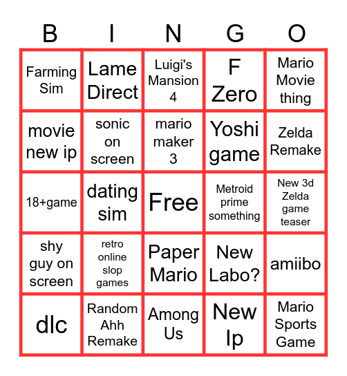 Switch direct 09/06/2026 Bingo Card
