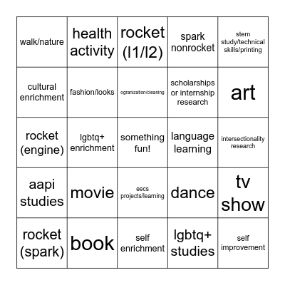 june Bingo Card