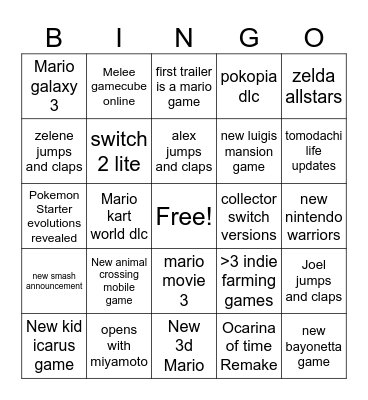 joel bingo Card