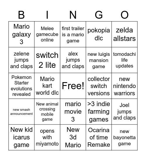 joel bingo Card