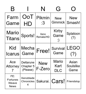 Direct Predictions Bingo Card
