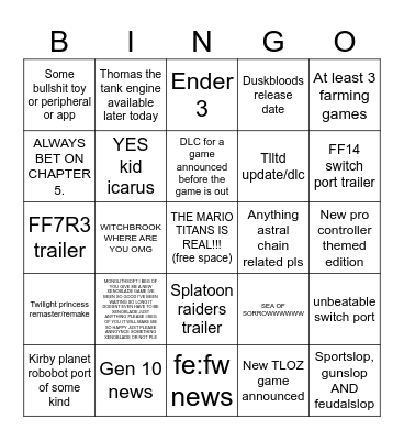 Blimbo Burimbo Bingo Card