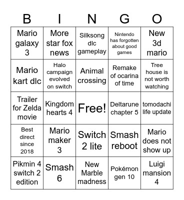 Direct Bingo Card