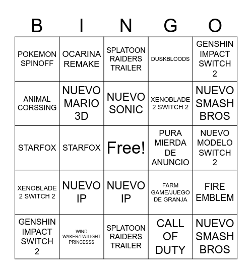 Direct 2026 Junio Bingo Card