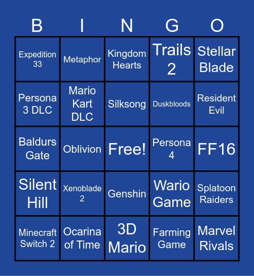 Direct Bungo Bingo Card
