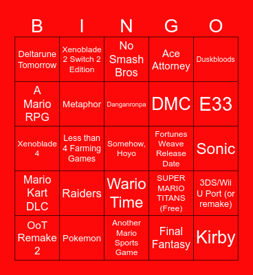 6/9 Direct Bingo Card