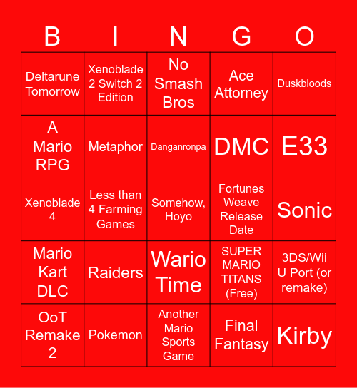 6/9 Direct Bingo Card