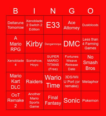 6/9 Direct Bingo Card