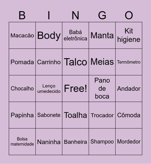 Bingo da Jade Bingo Card