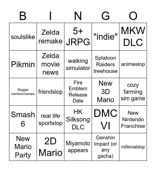 6/9 Direct Bingo Card