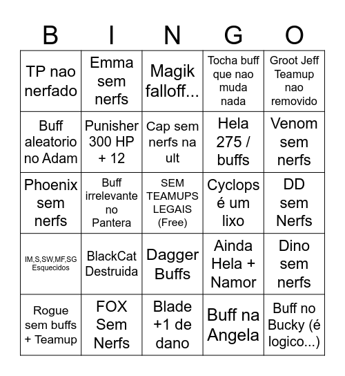 Gui Bingo. Bingo Card