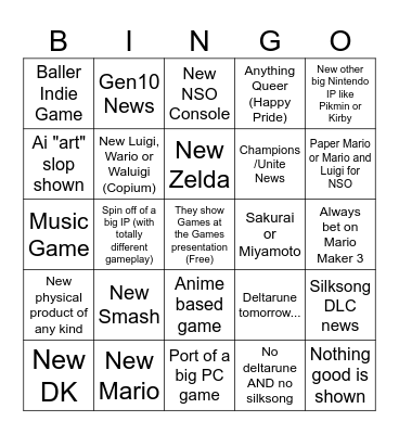 69 Direct Bingo Card