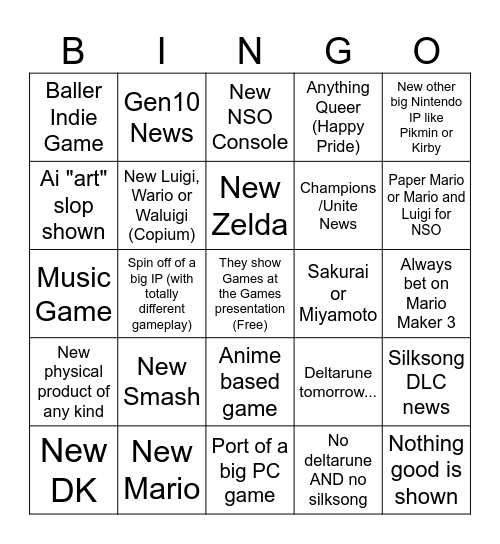 69 Direct Bingo Card