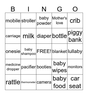 Happy Birthday Baby!!! Bingo Card