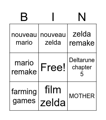 Nintendo direct 09.06.2026 Bingo Card