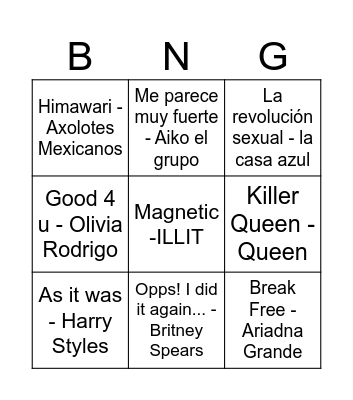 Pride bingo Card