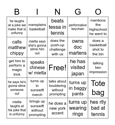 PERFORMATIVE ENGINEERING HUZZ BINGO Card