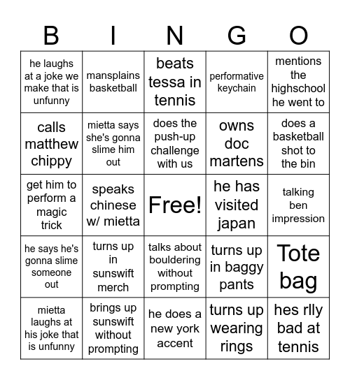 PERFORMATIVE ENGINEERING HUZZ BINGO Card