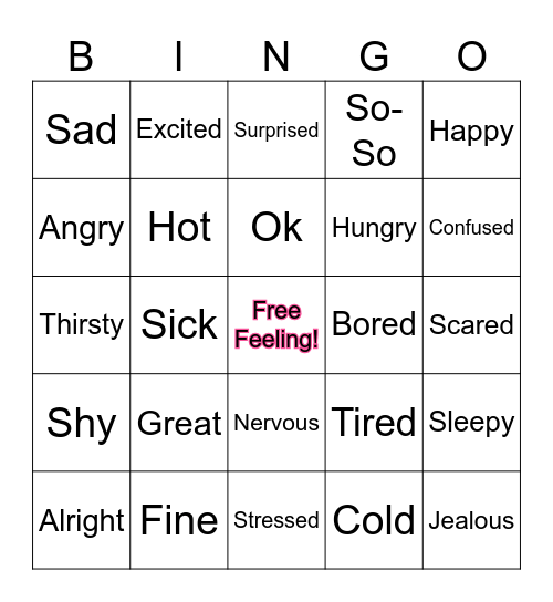 BIG FEELINGS BINGO Card