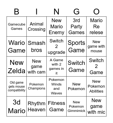 June Direct Predictions Bingo Card