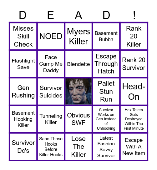 Dead By Daylight BINGO Card