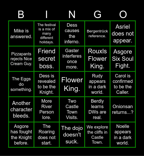 DELTARUNE CHAPTER 5 Bingo Card