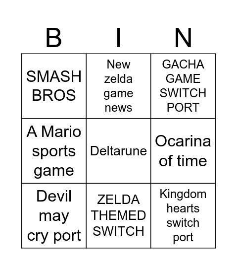 IM GOING ALL IN Bingo Card