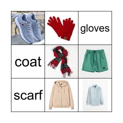 Clothes, clothes, clothes! Bingo Card