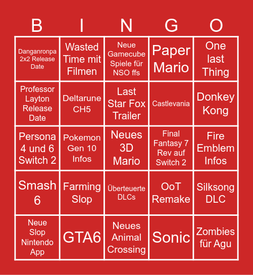Direct Bingo Card